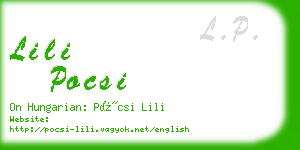 lili pocsi business card